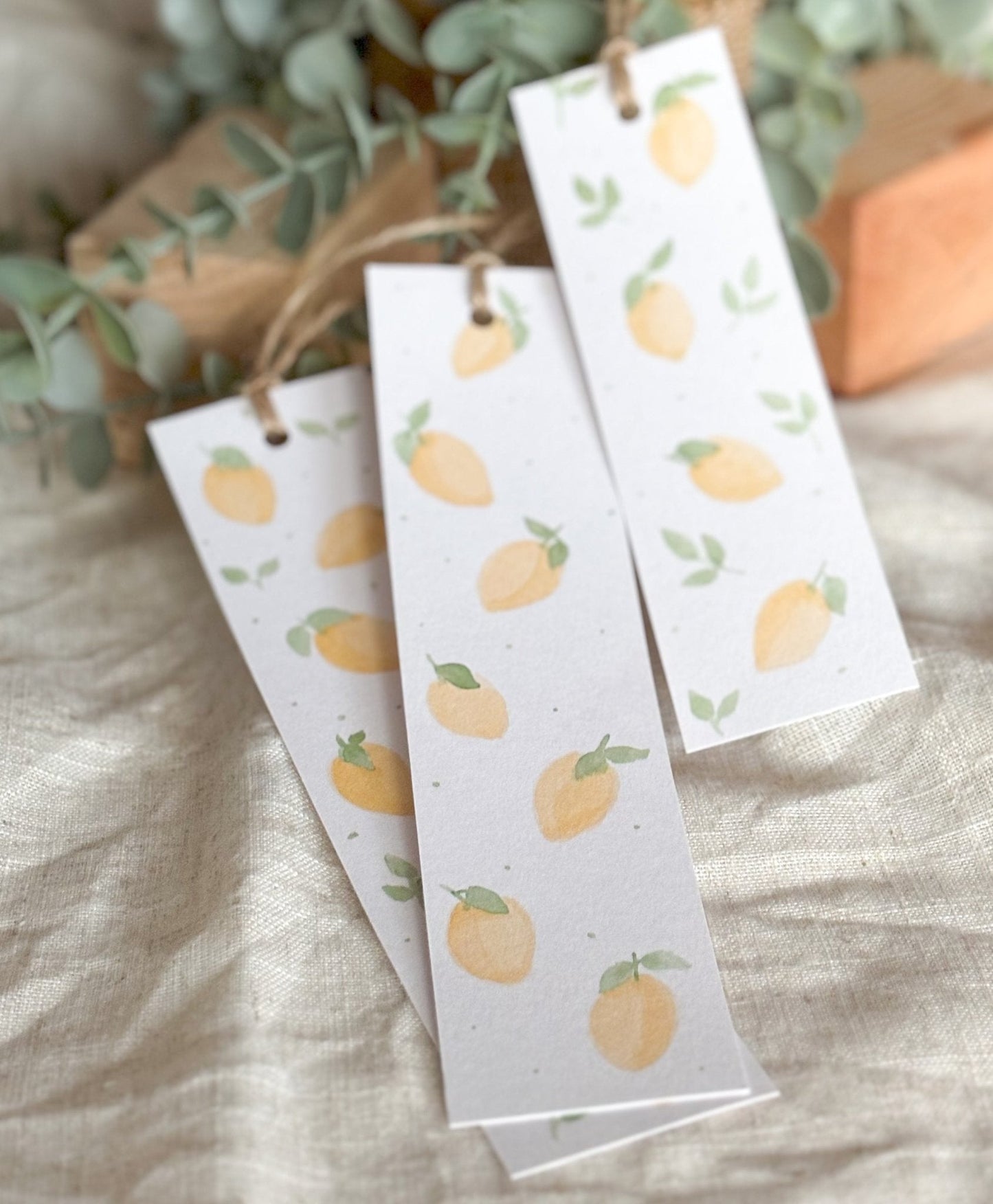 Marcapáginas acuarela Limones - Menta Atelier
