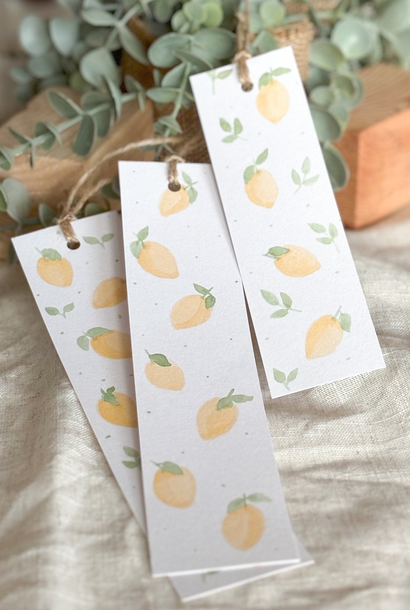 Marcapáginas acuarela Limones - Menta Atelier
