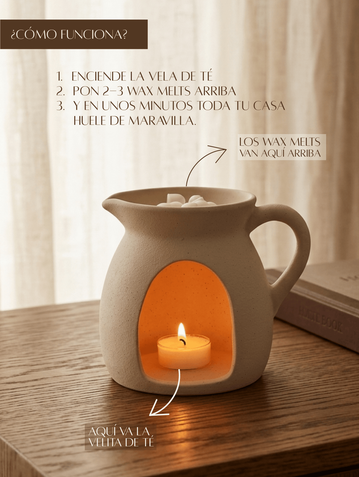 Pack de iniciación | Quemador + wax melts + velas de té - Menta Atelier