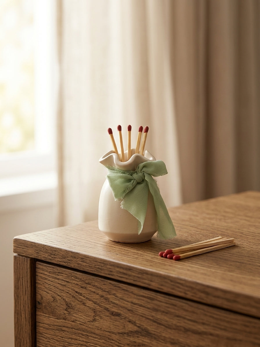 Portacerillas con cerillas largas