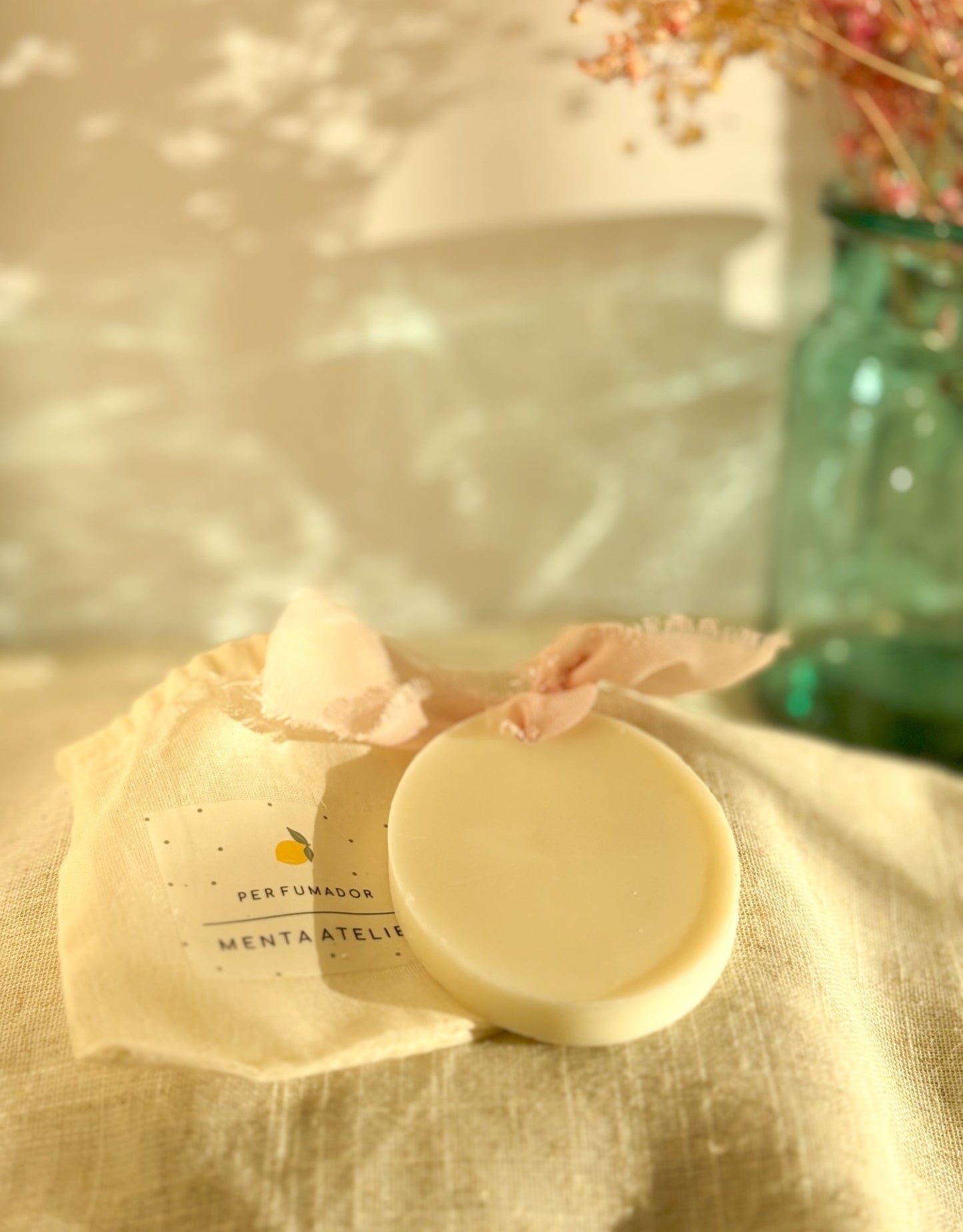 Ambientador Sólido de cera | lazo de muselina - Menta Atelier