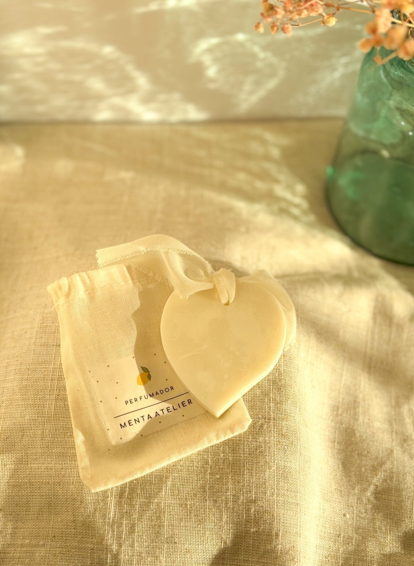 Ambientador Sólido de cera | lazo de muselina - Menta Atelier