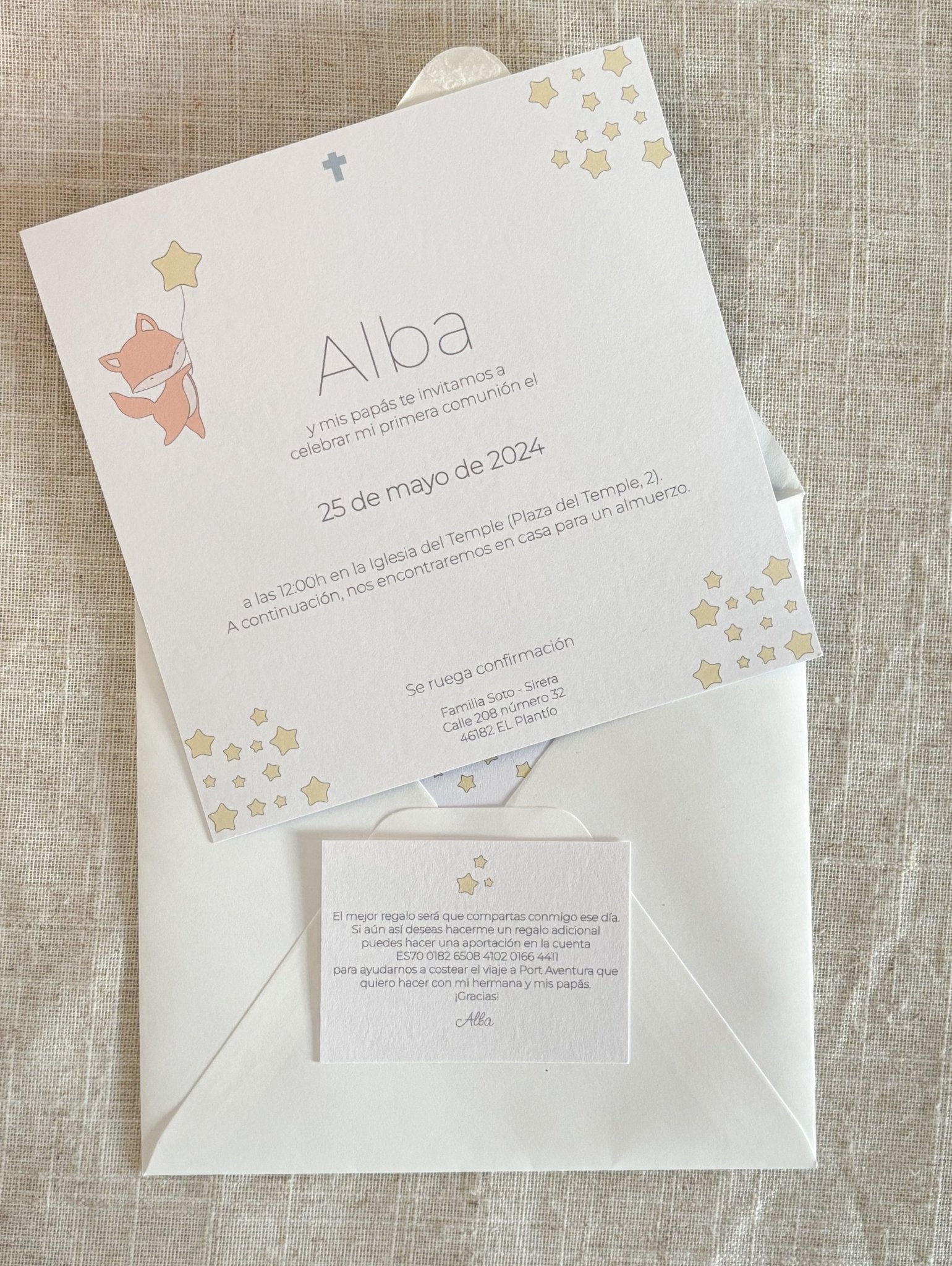 Invitación Fox - Menta Atelier