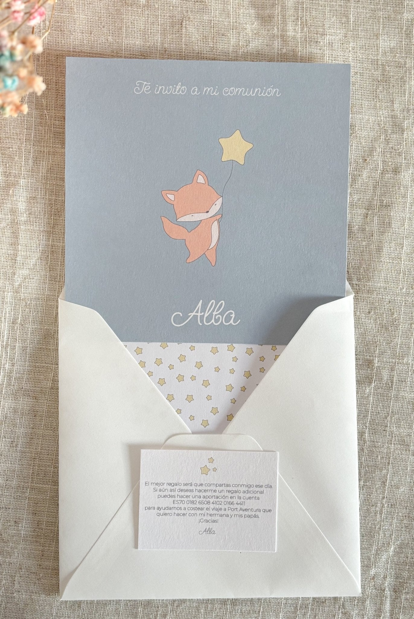 Invitación Fox - Menta Atelier
