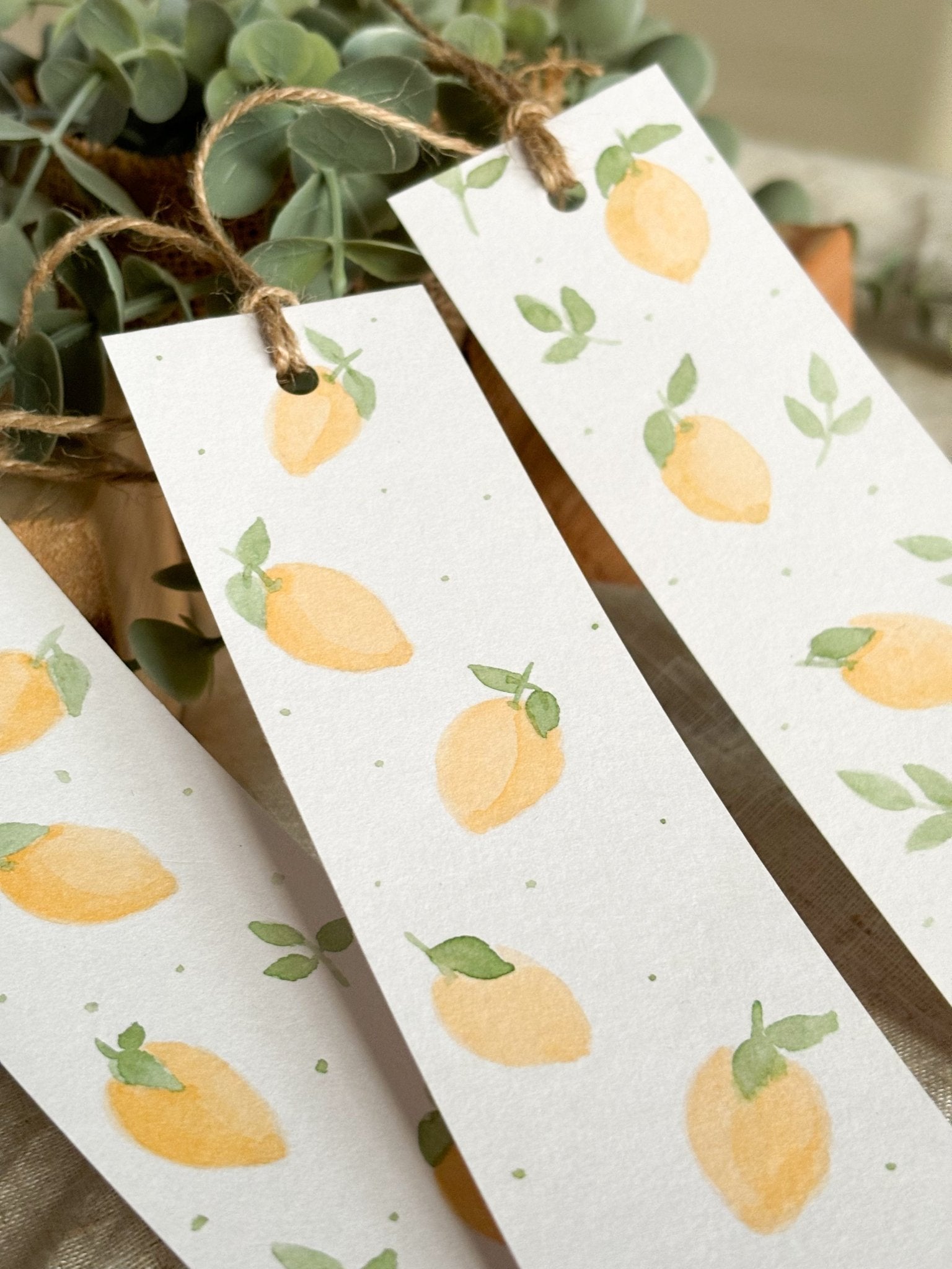 Marcapáginas acuarela Limones - Menta Atelier