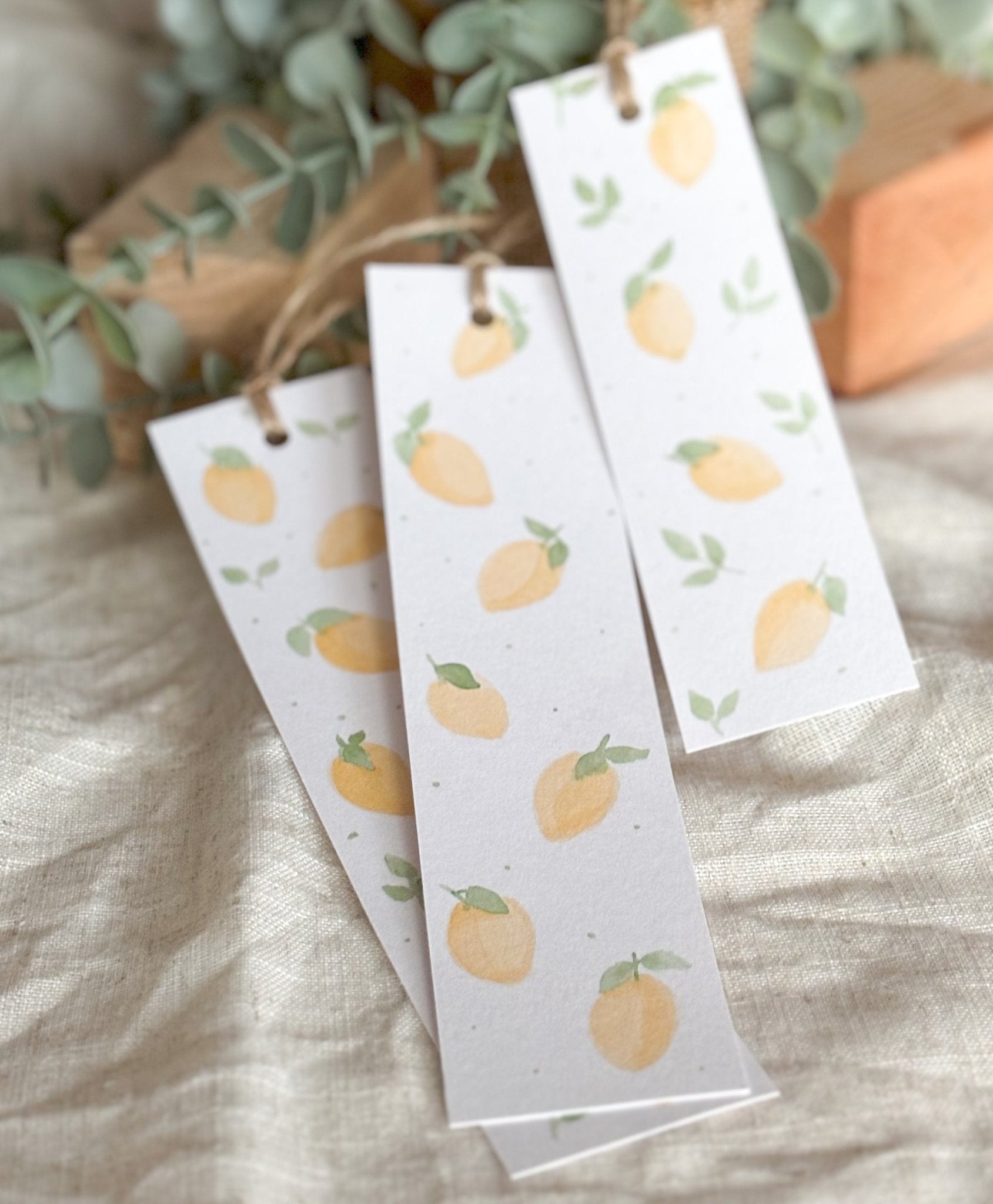Marcapáginas acuarela Limones - Menta Atelier