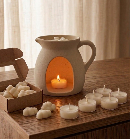 Pack de iniciación | Quemador + wax melts + velas de té - Menta Atelier