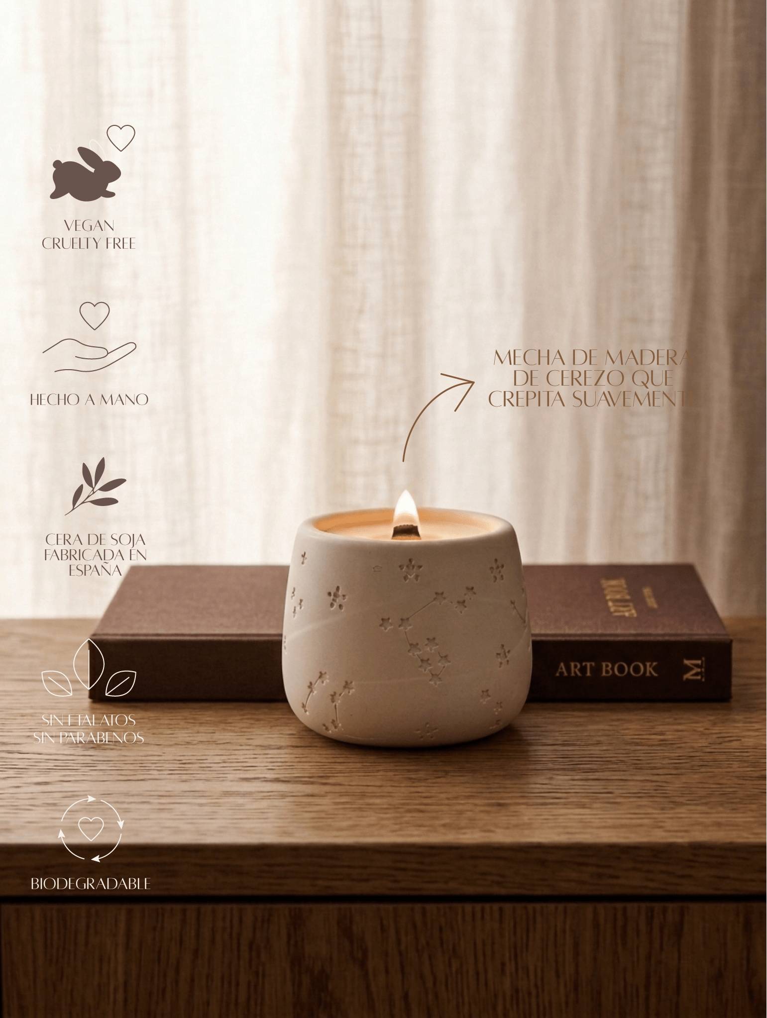 Vela aromática Ara | Néctar de higo y hojas verdes - Menta Atelier