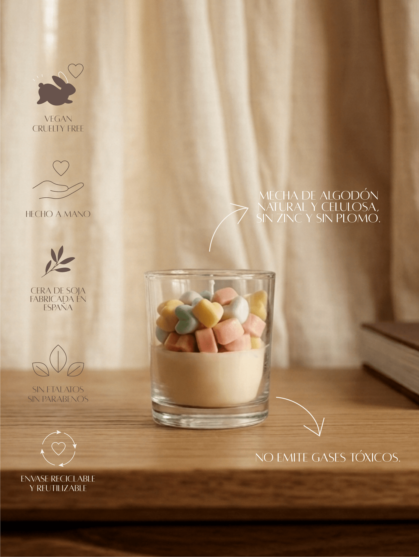 Vela Aromática Corazones - Menta Atelier
