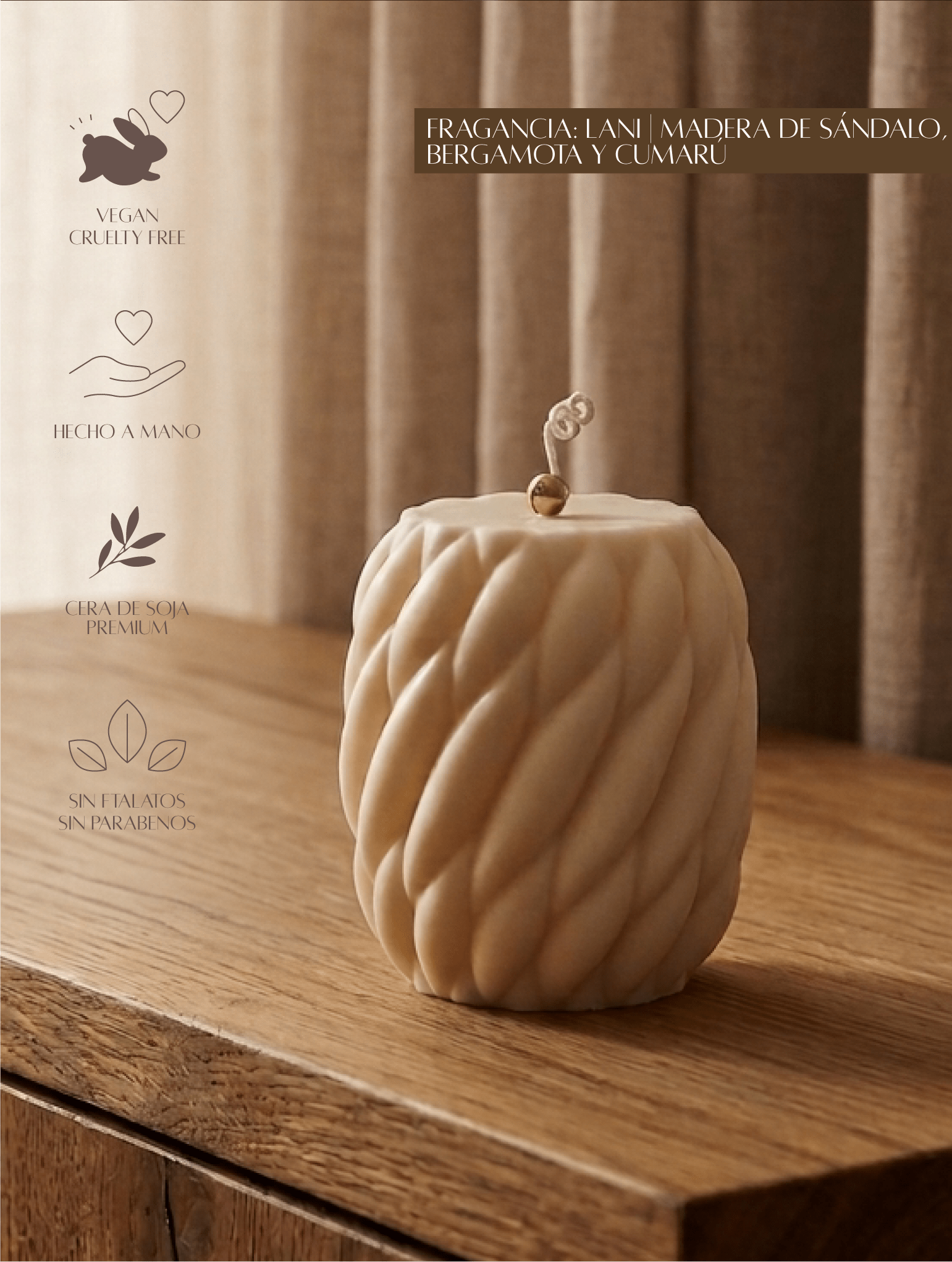 Vela decorativa Marea - Menta Atelier