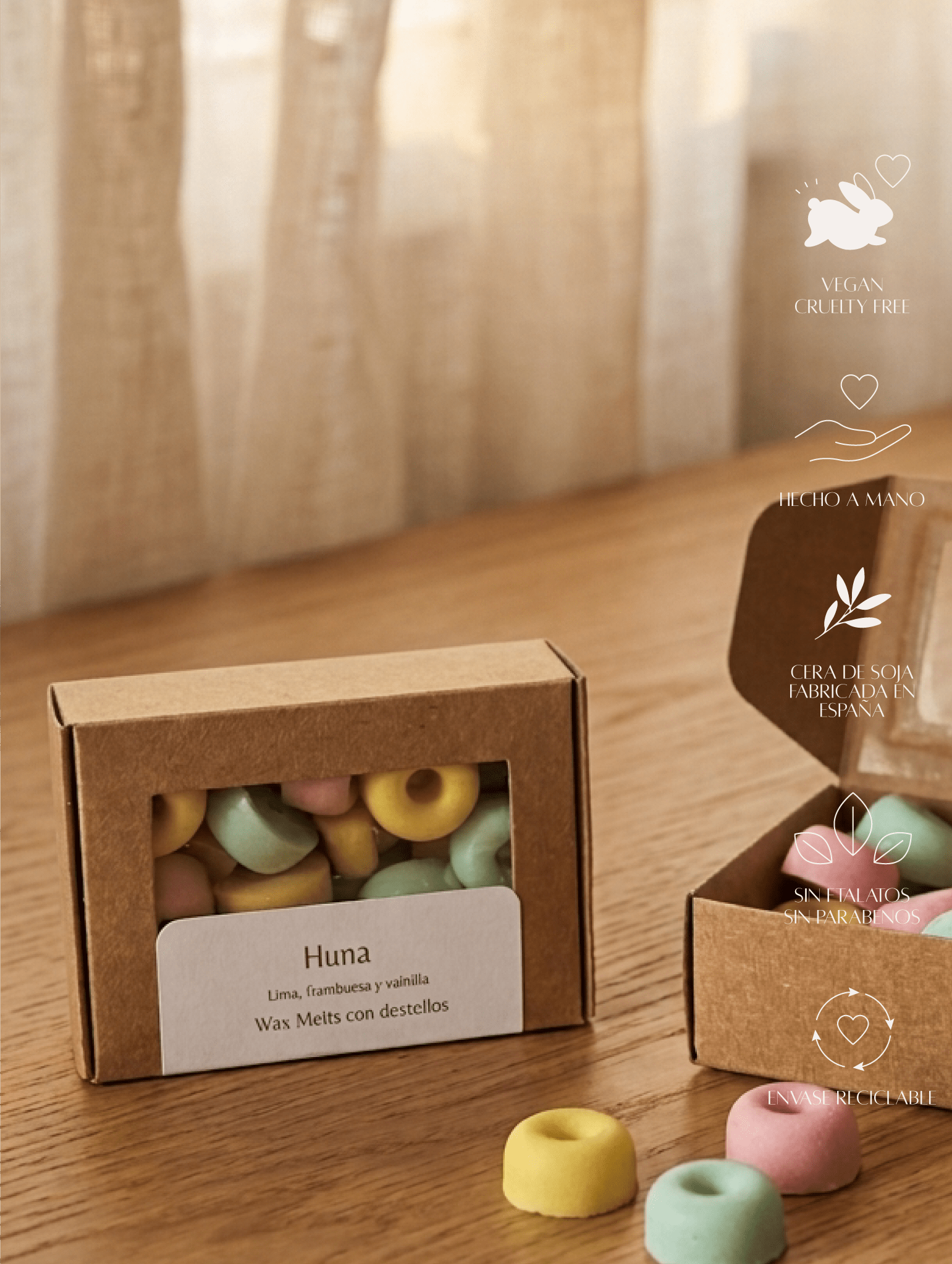 Wax melts Huna | Lima, frambuesa y vainilla - Menta Atelier