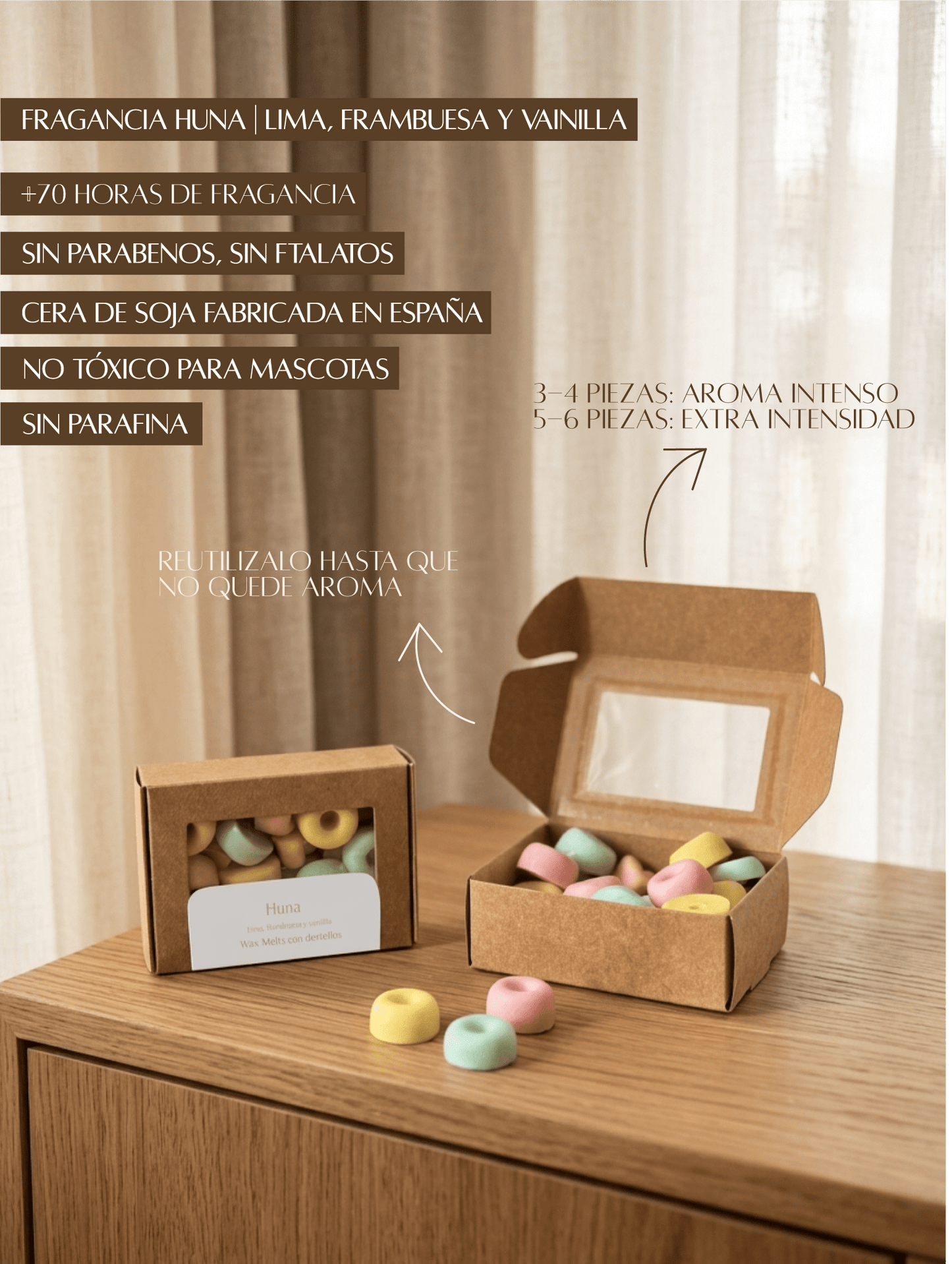 Wax melts Huna | Lima, frambuesa y vainilla - Menta Atelier